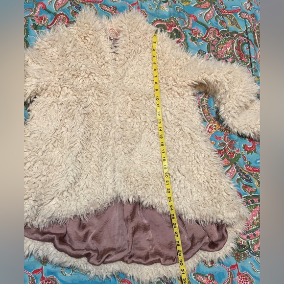 FREE PEOPLE high low SWING jacket FAUX FUR coat FUZZY boho SIZE SMALL - Picture 4 of 8